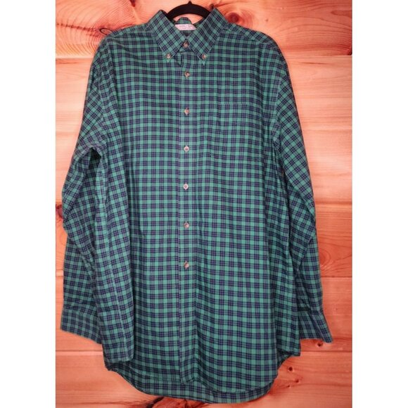 Green and Blue Plaid Men's Shirt - Picture 1 of 11